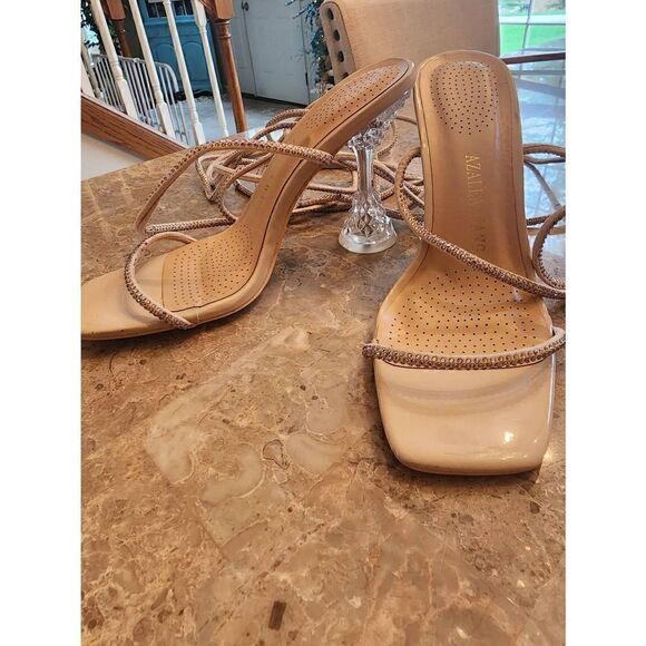 Azalea Wang Deena strappy gladiator heel in nude size 7 - Picture 3 of 9